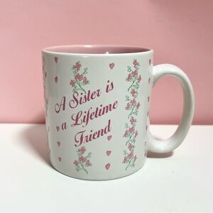 Vintage retro pastel cottagecore pink rose sister friend mug